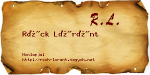 Röck Lóránt névjegykártya